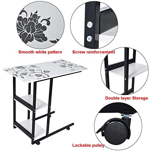 MSOO Simple Folding Lazy Bedside Laptop Table Simple Desktop Home Mobile Small Table - Thumbnail 2