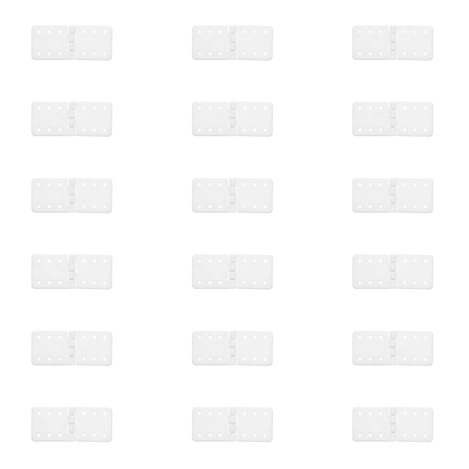 YINETTECH 30PCS RC Airplane Hinges 24x12mm Rectangle Foldable Plastic Pinned Hinges for DIY RC Airplane Model Parts Replacements White