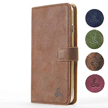 Snakehive für iPhone 6 Handy Schutzhülle/Klapphülle echt Lederhülle, Handmade in Europa für iPhone 6 - (Braun)