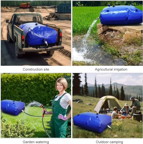 Drado Réservoir d'eau Pliable PVC Portable Sac d'eau avec Valve d'arrêt, Sac d'eau de Camping Sac de Stockage d'eau d'urgence pour Transport de Liquides de Stockage Jardin Extérieur