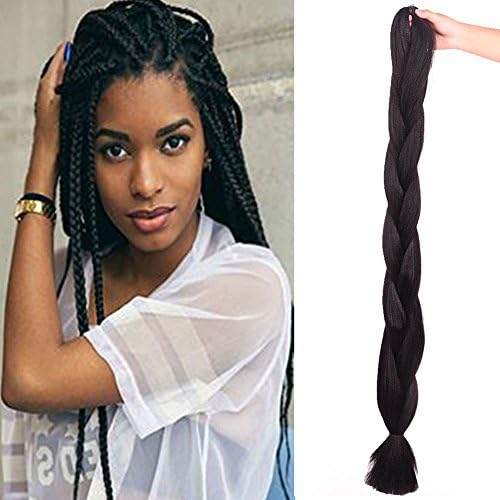Wome Hair 1Pcs/Lot 100% Kanekalon Synthetic Braiding Natural Black Color 1b# Hair 84'' 165G Synthetic High Temperature Fiber Jumbo Twist Braid Super Long Hair Extension
