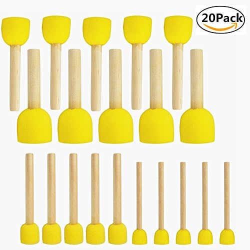 20 Pcs Round Paint Sponges Brush Seal Painting Tools for Kids DIY Drawing (4Size)