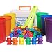Legato Counting/Sorting Bears; 60 Rainbow Colored Bears, 6 Stacking Cups, Kids Tweezers, Storage Container, and Activity eBook. Quality Educational Toy, Good for STEM and Montessori Programs.