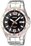 Casio Men's MTP1305D-1AV Silver Stainless-Steel Quartz Watch with Black Dial