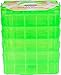 LifeSmart USA Stackable Storage Container Green 50 Adjustable Compartments Compatible with Lego Dimensions LOL Surprise Littlest Pet Shop Arts and Crafts and More (5 Tier)