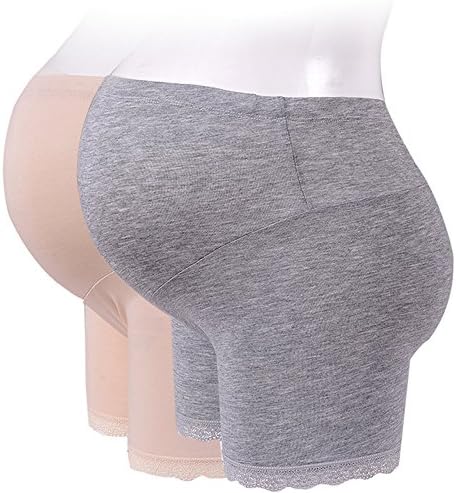 CYUURO Women's Maternity Shapewear Belly Support Short Leggings, Set of 2 Colors