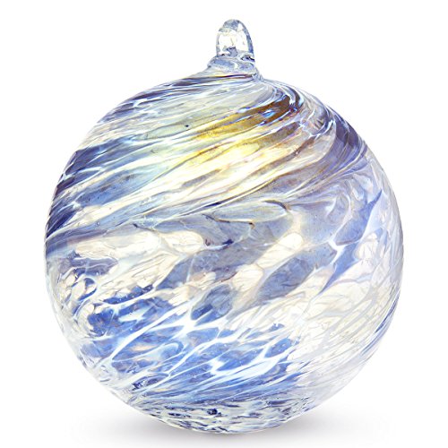 Friendship Ball Aqua Optic Iridized 4 Inch Kugel Witch Ball by Iron Art Glass Designs