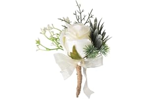 Groomsmen Wedding Boutonniere for Groom Wedding Corsage Boutonniere Pins for Men Lapel Pin for Suits Brooch for Wedding Flowe