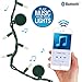 Bright Tunes Decorative String Lights with Bluetooth Speakers, Traditional Tip White Incandescent, Green Cord