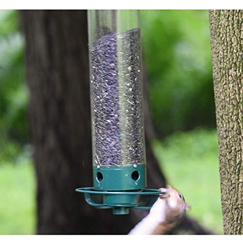 Droll Yankees Yankee Flipper Squirrel-Proof Bird Feeder, 21 Inches, 4 Ports, Forest Green (Renewed)