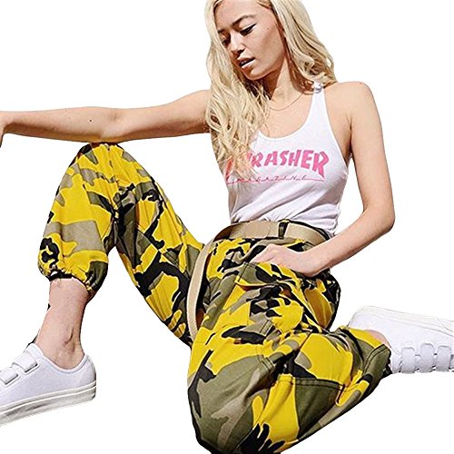 COPPEN Women Jeans Sports Camo Cargo Pants Outdoor Camouflage Trousers