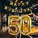 50th Birthday Decorations - 50th Number Balloons Black and Gold Party Decorations 50th Birthday 50th Birthday Decorations For Men Women