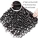 Alibeauty Water Wave Bundles with Closure 100% Brazilian Curly Human Hair 3 Bundles with Lace Closure Soft Deep Water Wave Wet and Wavy Hair Natural Black (16 18 20+14)