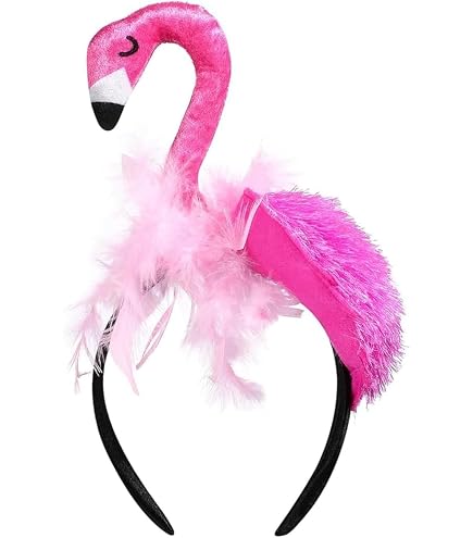 2238 8 Pcs Hawaii Flamingo Headband Pink Feather Boa Set Flamingo Headdress Amazon.com: Solsew 8 Pcs Hawaii Flamingo Headband Pink  main image 4