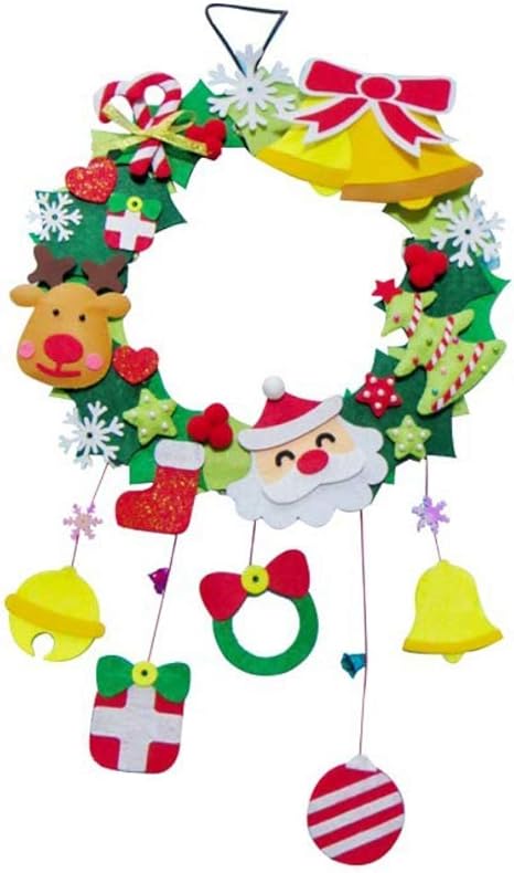 Amazon Co Jp クリスマスフェルトリースペンダント手作りクリスマスデコレーションクリスマスdiy素材キット ホーム キッチン