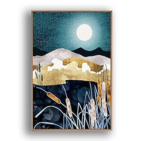 Framed Canvas Home Artwork Decoration Nordic Style Scenery Canvas Wall Art for Living Room, Bedroom - 16x24 inches