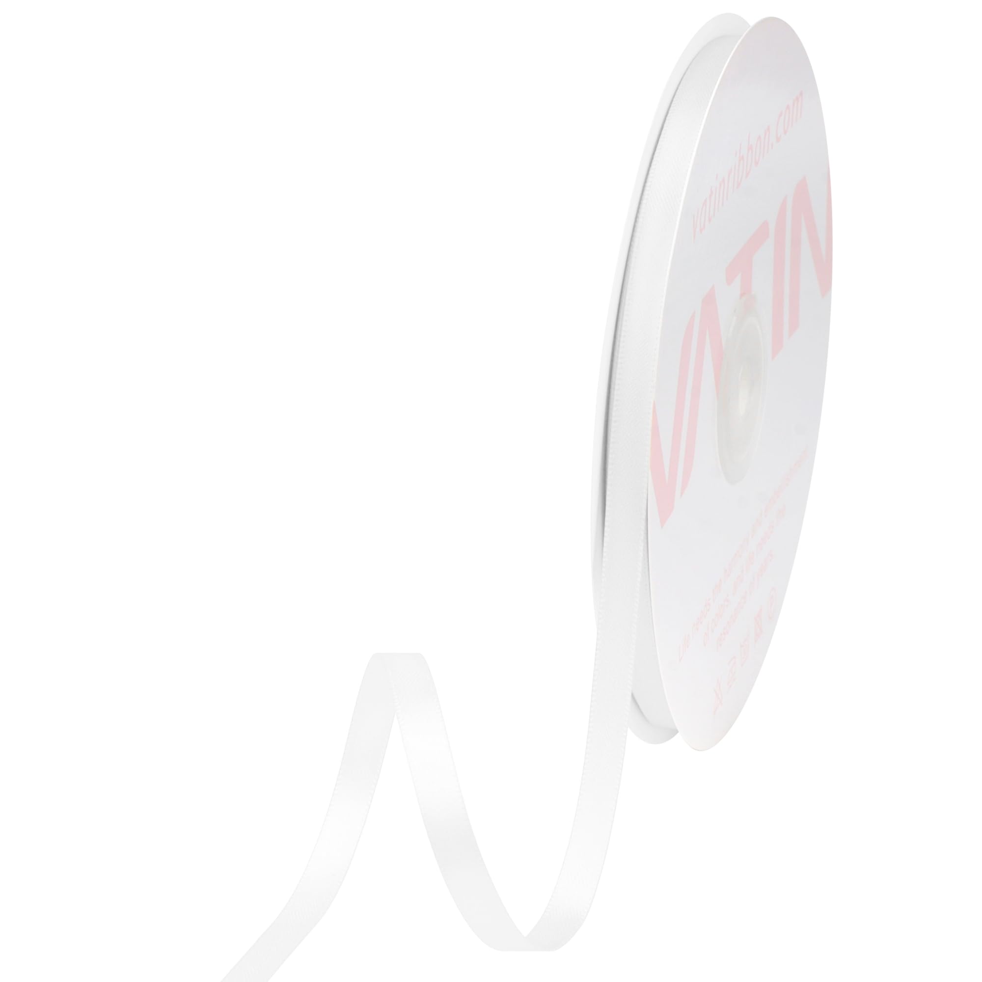 VATIN 6mm Double Faced White Polyester Satin Ribbon - 45 Metre for Gift Wrapping Ornaments Party Favor Braids Baby Shower Decoration Floral Arrangement Craft Supplies