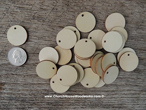 50 Small 1 inch size wood TAGS coins chips rounds