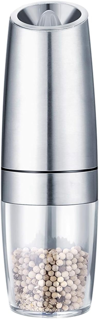 Electric Pepper Grinder,Grinder with LED Light & Adjustable Grinding Plates Battery Powered Pepper Mill Easy to Operate Suitable for Solid Seasoning Such As Sea Salt,Spices