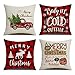KACOPOL Christmas Pillow Covers Red Black Buffalo Check Plaids Farmhouse Decorative Cotton Linen Throw Pillow Case Cushion Cover 18