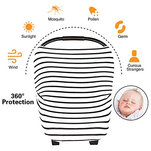 Nursing Breastfeeding Cover, Metplus Car Seat Covers for Babies Infant Carseat Canopy Baby Breast Feeding Cover Ups, All-in-1 for Stroller Shopping Cart Highchair Mom Infinity Scarf - Thumbnail 2