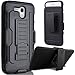 Alcatel One Touch Fierce XL case, Black Dual Layer Hybrid Armor Shock Proof Stand Holster Clip Phone Case Cover for Alcatel One Touch Fierce XL 5054 - iWIRE® [UTMOST Protection] & Touch Screen Pen