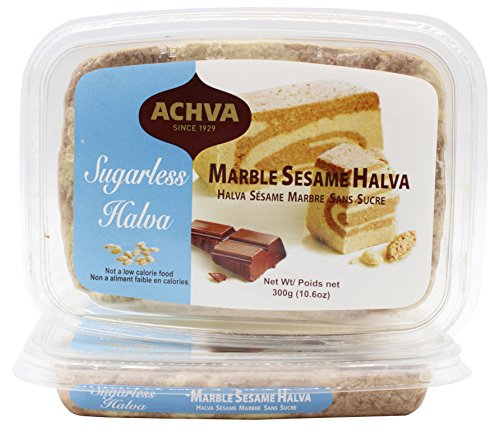 Achva Marble Sesame Sugarless Halva, 300 grams,Pack of 2