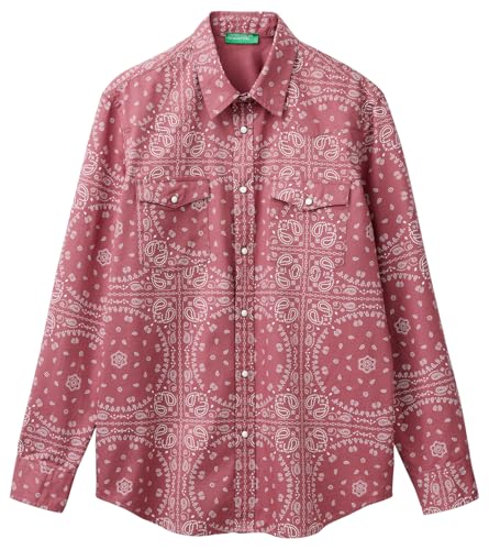 United Colors of Benetton Men's Camicia 5qcauq04p Shirt, red, XS