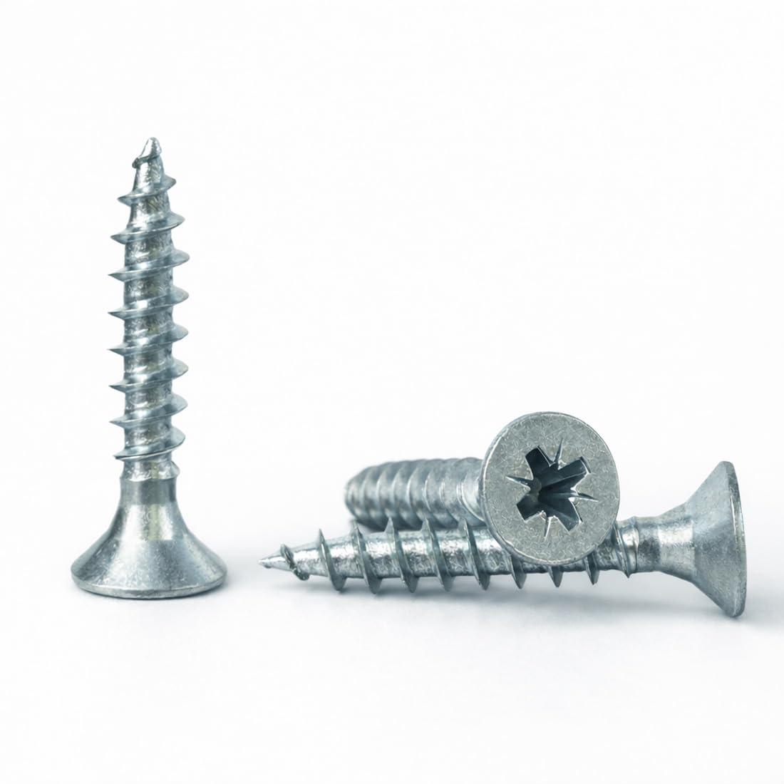3mm x 25mm (Pack of 100) Small Steel Pozidrive Countersunk Wood Screws AN201 Chipboard Screw Zinc Plated Steel - A05B