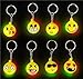 Flashing LED Light Up Toys, Emoji face keychain, 12–Pack, 1 Dozens