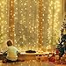 Milemont Window Curtain String Lights Fairy Twinkle Icicle Starry Lights for Wedding Christmas Party Home Garden Bedroom Outdoor Indoor Wall Decorations, 9.8ftx9.8ft Warm White