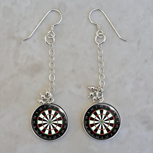 Darts Game Dart Board Dartboard .925 Sterling Silver
