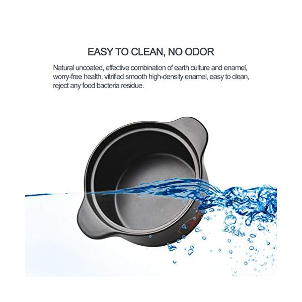 Kitchen-Stoneware-Cooking-Pot-Tureen-Soup-Casserole-Dish-with-Lid-Chinese-SoupClayEarthen-Pot-with-Double-Handle-and-Yellow-Lid-Ceramic-Cookware-Round-Black-25-Liter Kitchen Stoneware Cooking Pot Tureen Soup Casserole Dish with Lid, Chinese Soup/Clay/Earthen Pot with Double Handle and…