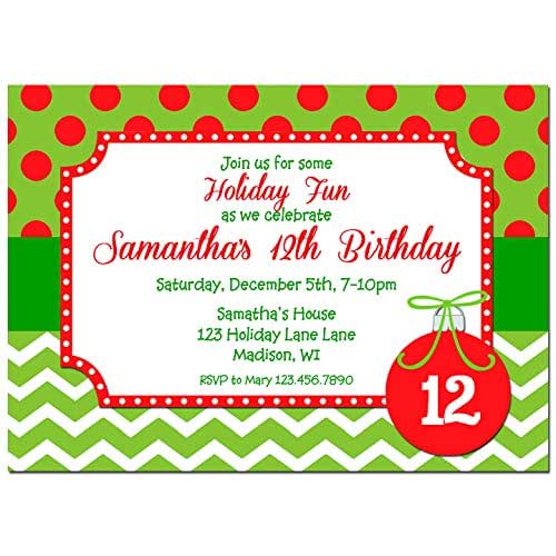 Christmas Party Invitation Christmas Invitation Green