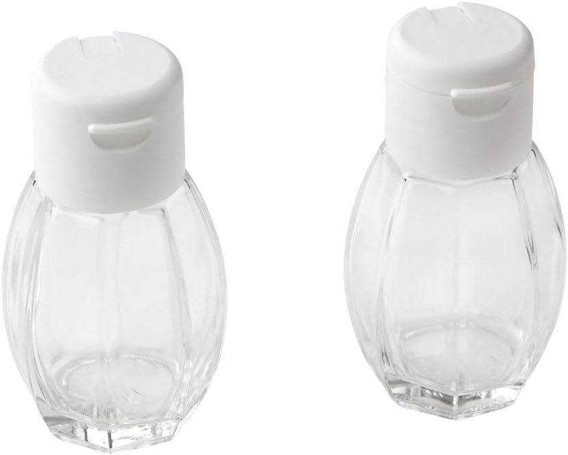 Fackelmann Salz-und Pfefferstreuer, Glas, Deckel Weiß, 8 cm, 40 ml, 2er-Set
