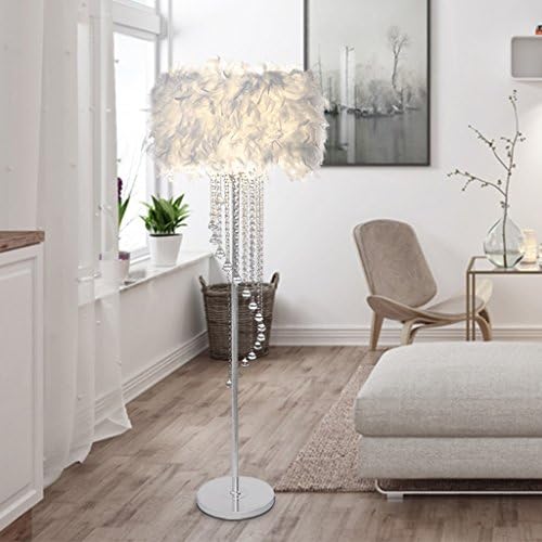 ETERN Crystal Tassel Floor Lamps Modern Simple Wedding Room Bedroom Living Room Feather Standard Lamp ( Color : White )