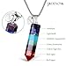JADENOVA 7 Chakra Stones Necklace Gemstone Pendant Necklace Energy Healing Crystal Divination Pendulum For Women (Cone Hexagonal, 18 Inches Stainless Steel Chain)