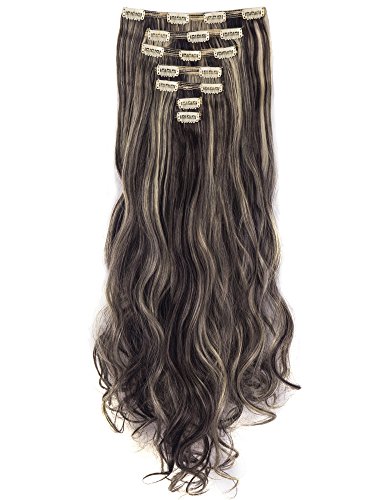 3-5 Days Delivery 7Pcs 16 Clips 24 Inch Wavy Curly Full Head Clip in on Double Weft Hair Extensions
