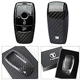 Luxury Carbon Fiber Protective Hard Key Case Cover Fits for 2017 2018 2019 Mercedes-Benz W213 E-Class S-Class C-Class Smart Key Fob