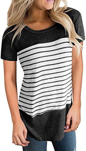 Women's Long Sleeve and Short Sleeve Striped Shirt Casual T-Shirts Blouse Flowy Top