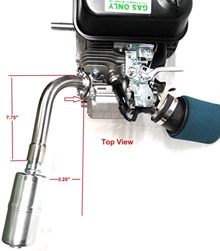 Exhaust With Muffler for: Predator 212cc, Honda GX160, GX200 - Thumbnail 3