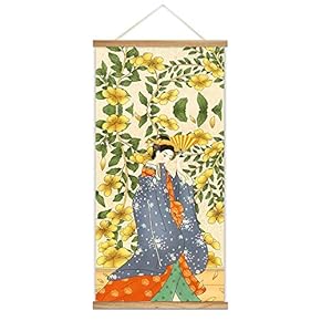 Hanging Poster NO Magnetic Wooden Framed, Japanese Style Culture Art Home Wall Canvas Prints Decoration Ready to Hang - 18"x36"