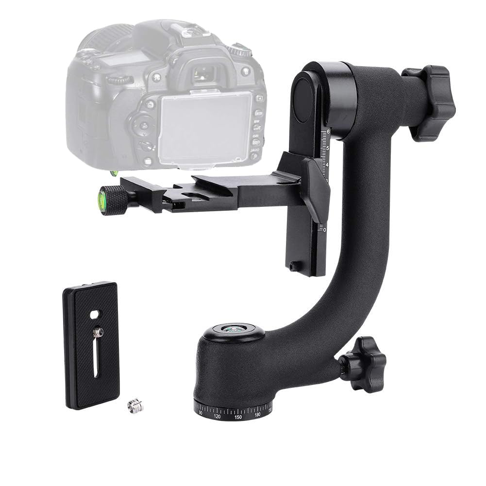 BigKing Gimbal Tripod Head, 360° Panoramic, DSLR & Mirrorless Camera Compatible, Black