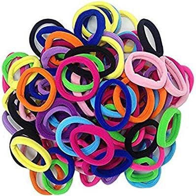 Kreative Lab 150 Pieces Assorted Colors Mini Elastic Soft Rubber Hair Bands for Baby Girl- Multicolor for Girls/Woman