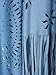Choies Women's Cotton Cut Out Asymmetric Fringed Cape Kimono blue Blouse with Tassel