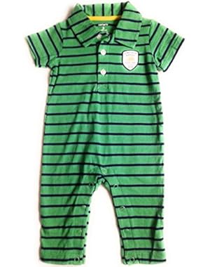 Baby Boys Short-Sleeve Striped Jumpsuit 1 Pc. Dinosaur Expert Outfit Size 3 Months