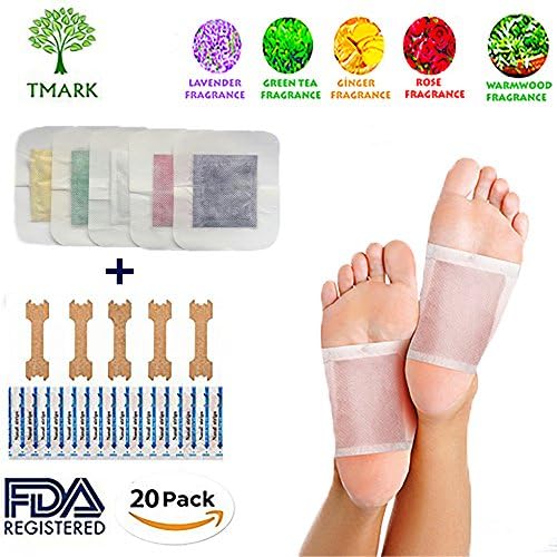 PREMİUM DETOX FOOT PADS |100% Organic 20 Aroma Detox Foot Pads + 5 Nasal Strips|2018 New Formula,Relieve Stress | Sleep Better, Help Deep Sleep - Feel More Relaxed - Help to Weight loss| FDA CERTIFIED