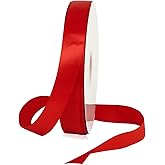 1 Inch Red Polyester Satin Ribbon for Gift Wrapping, 100 Yards High Density Craft Fabric Ribbon for Wedding, Gift Wrapping, Holiday Decoration, Bow Making, Wreath, DIY Crafts