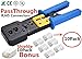 RJ45 Crimp Tool Ethernet Pass Thru Crimper with 5Pack 8Pin Replacement Blades and Cat6 Connectors 20Pcs for Cat5 Cat5e Cat6 RJ45 RJ12 Regular and Pass Through Ends Comes
