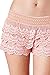Jubilee Couture Women's Lovely Tiered Lace Stretchy Shorts with Elasticized Waistband (Large, Coral)